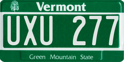 VT license plate UXU277