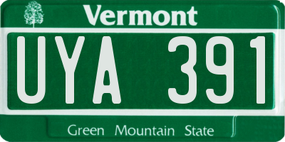 VT license plate UYA391