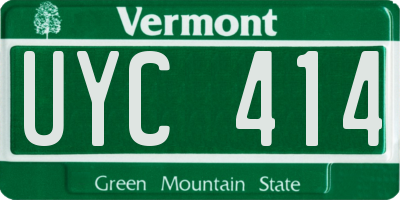 VT license plate UYC414