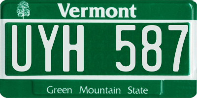 VT license plate UYH587
