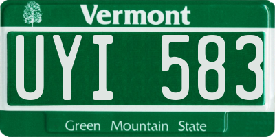 VT license plate UYI583