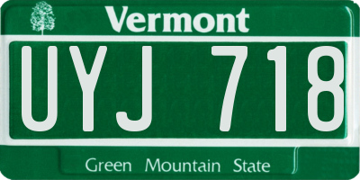 VT license plate UYJ718