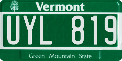 VT license plate UYL819