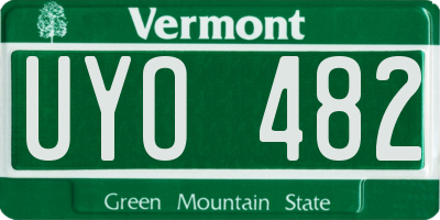 VT license plate UYO482