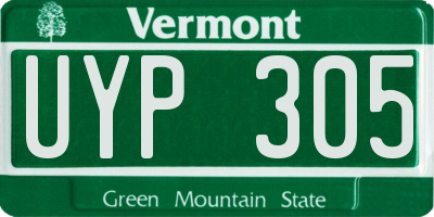 VT license plate UYP305
