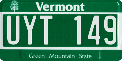VT license plate UYT149