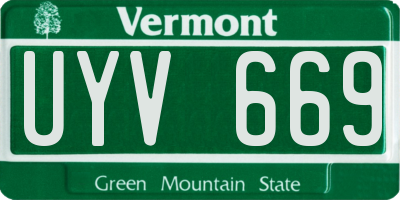VT license plate UYV669