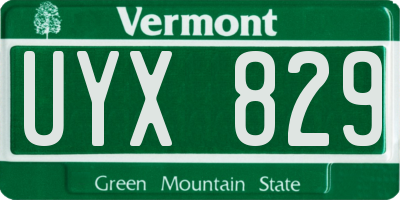 VT license plate UYX829