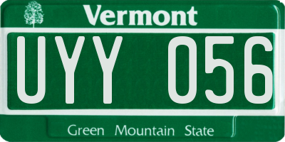 VT license plate UYY056