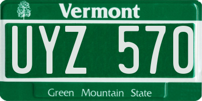 VT license plate UYZ570