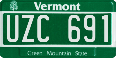 VT license plate UZC691