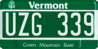 VT license plate UZG339