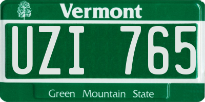 VT license plate UZI765