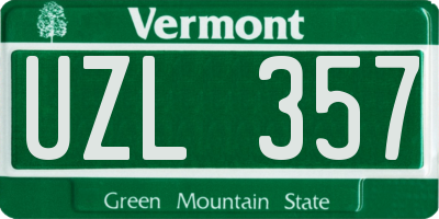 VT license plate UZL357