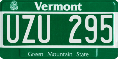 VT license plate UZU295