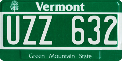 VT license plate UZZ632