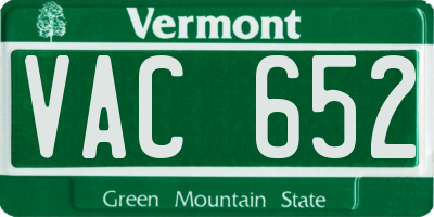 VT license plate VAC652