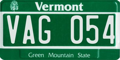 VT license plate VAG054