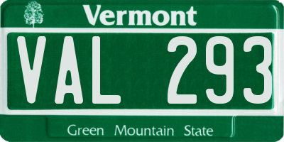 VT license plate VAL293