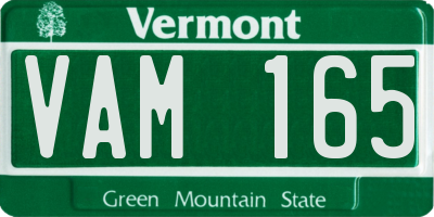 VT license plate VAM165