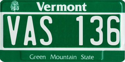 VT license plate VAS136