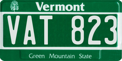 VT license plate VAT823