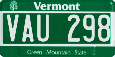 VT license plate VAU298