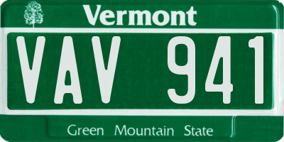 VT license plate VAV941