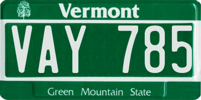 VT license plate VAY785