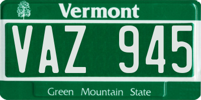 VT license plate VAZ945