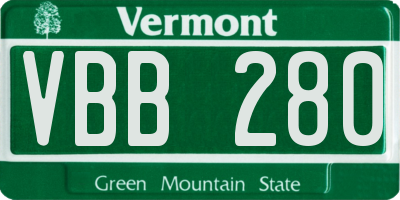 VT license plate VBB280