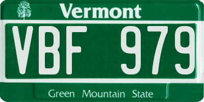 VT license plate VBF979