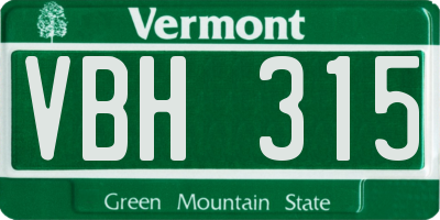 VT license plate VBH315