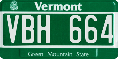 VT license plate VBH664