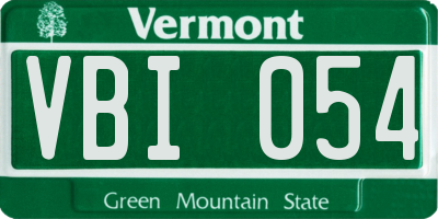 VT license plate VBI054