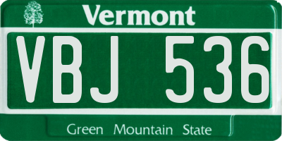 VT license plate VBJ536