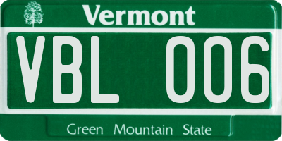 VT license plate VBL006