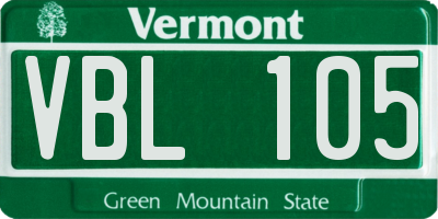 VT license plate VBL105