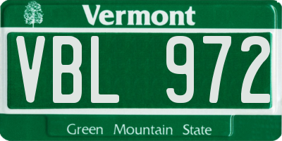 VT license plate VBL972