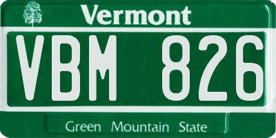 VT license plate VBM826
