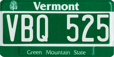 VT license plate VBQ525