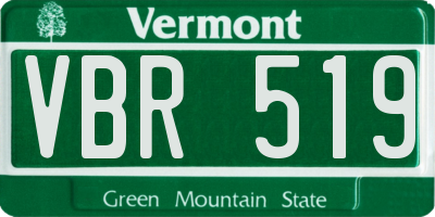 VT license plate VBR519