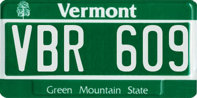 VT license plate VBR609