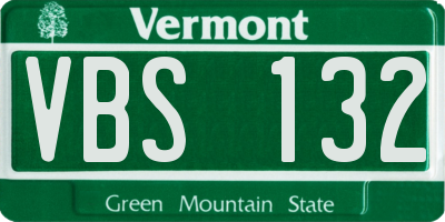 VT license plate VBS132