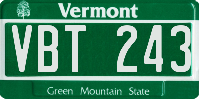 VT license plate VBT243