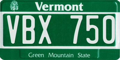 VT license plate VBX750