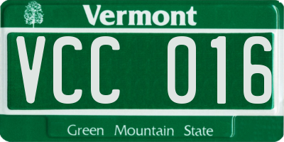 VT license plate VCC016