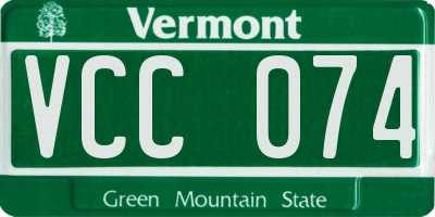 VT license plate VCC074