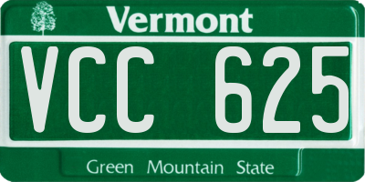 VT license plate VCC625