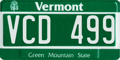 VT license plate VCD499